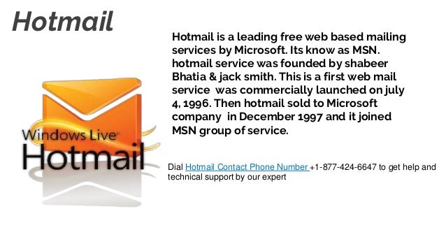 Overview To Hotmail Customer Support Services