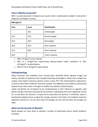 Overweight And Obesity : Proven Health Risks, We All Should Know | PDF