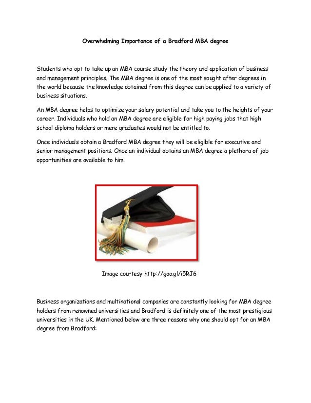 Importance Of Mba Course overwhelming importance of a bradford mba degree Importance Of Mba Course overwhelming importance of a bradford mba degree