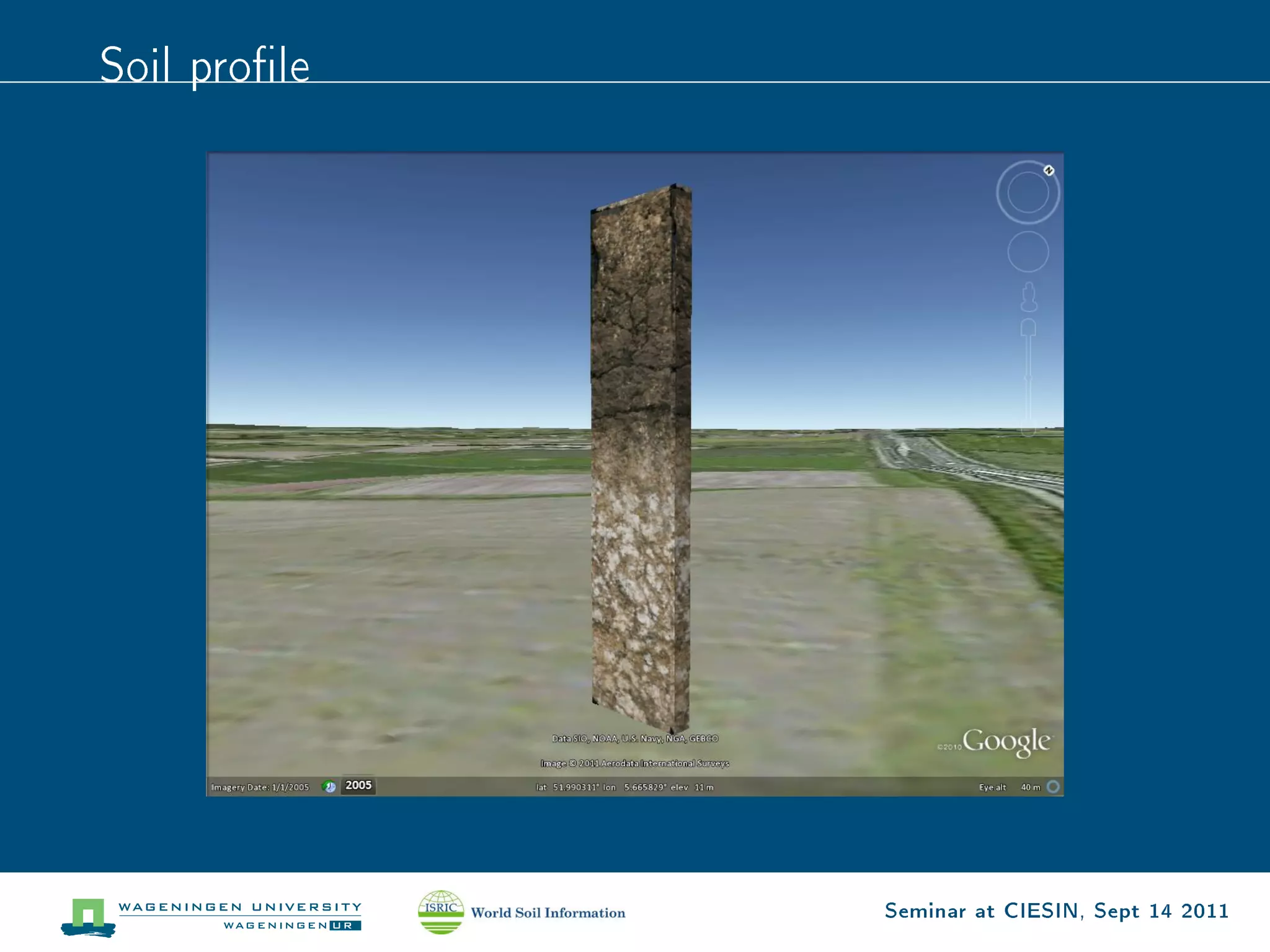 Soil prole




              Seminar at CIESIN, Sept 14 2011
 