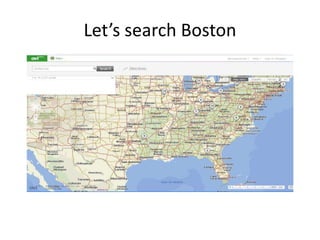 Let’s search Boston 