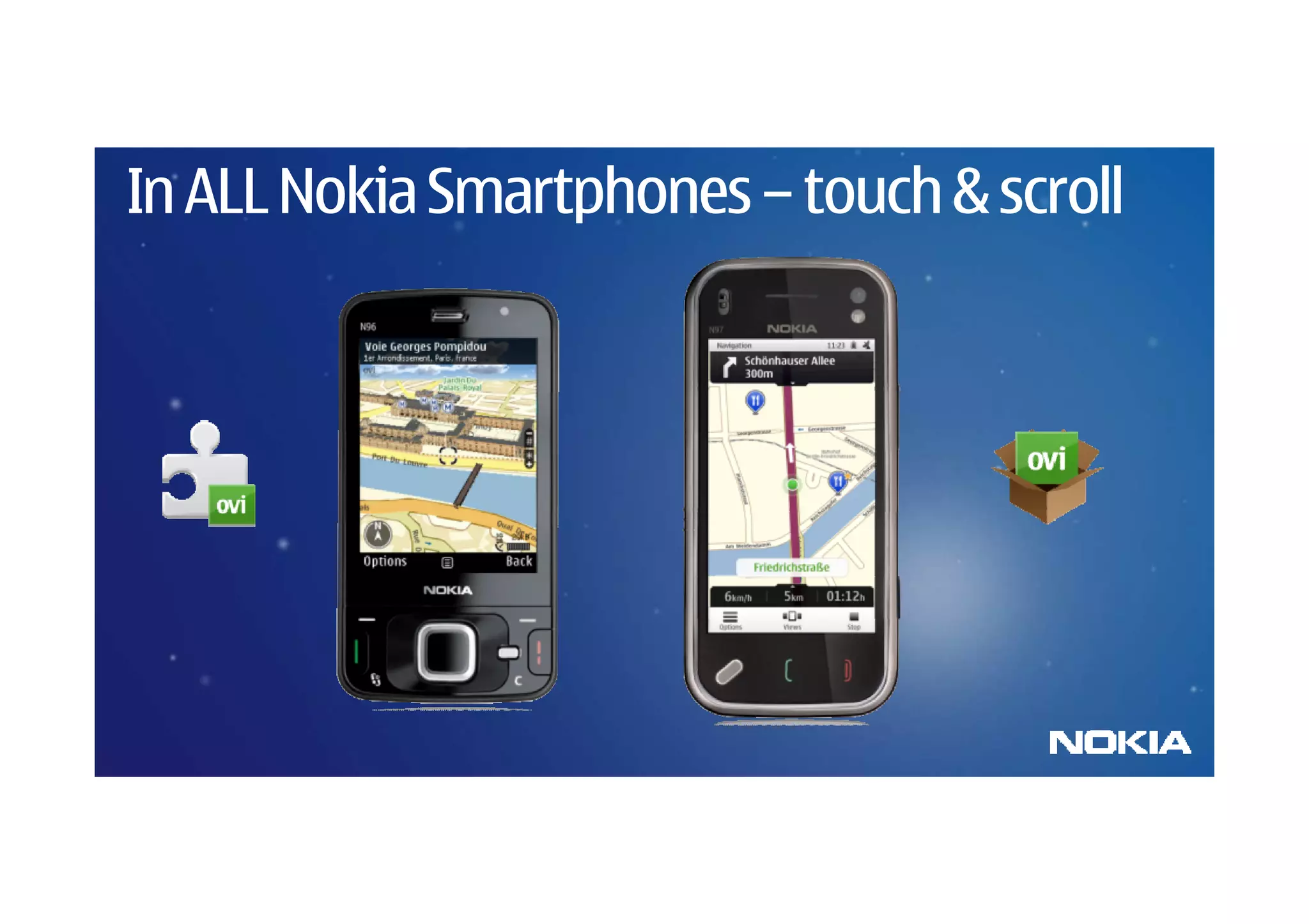 In ALL Nokia Smartphones – touch & scroll
 