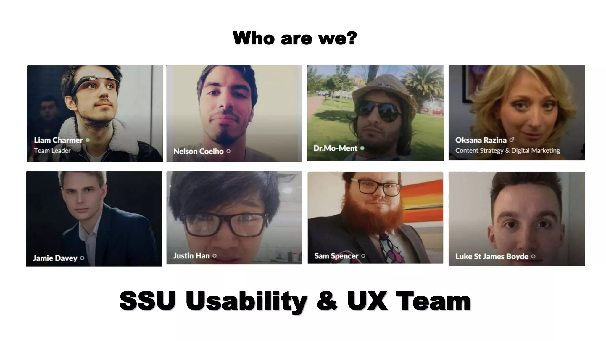 Who are we?
SSU Usability & UX Team
 