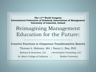 The 11th World Congress
International Federation of Scholarly Associations of Management
University of Limerick, Ireland

 