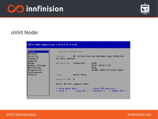 innfinision.netoVirt Introduction
oVirt Node:
 