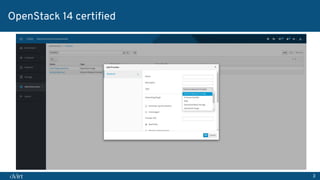 3
OpenStack 14 certiﬁed
 