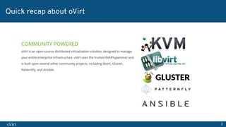 3
Quick recap about oVirt
 