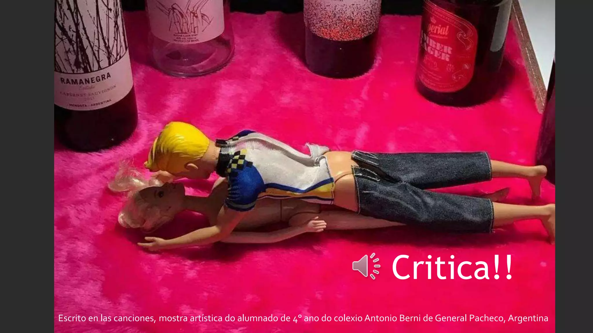 Critica!!
Escrito en las canciones, mostra artística do alumnado de 4° ano do colexio Antonio Berni de General Pacheco, Argentina
 