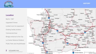 2 MBRcentral.com
Copyright© 2015 Ovivo Inc. All rights reserved.
2 ovivowater.com
Copyright© 2015 Ovivo Inc. All rights reserved.
Location
HISTORY
Built in 1967
Upgraded 9 times
Limited room for expansion!
Existing facility borders:
Commercial Area
Bridge entrance to the City
La Center Bottoms Wetland
Public Park and Amphitheater
 