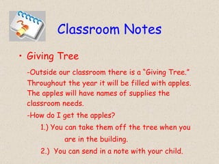 Note Tree Teaching Ov kindergarten orientation powerpoint | PPT