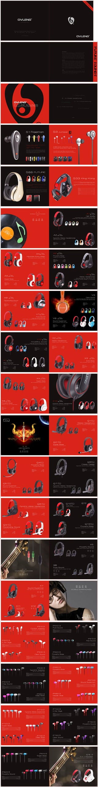 OVLENG Headphone Catalog of October 2015