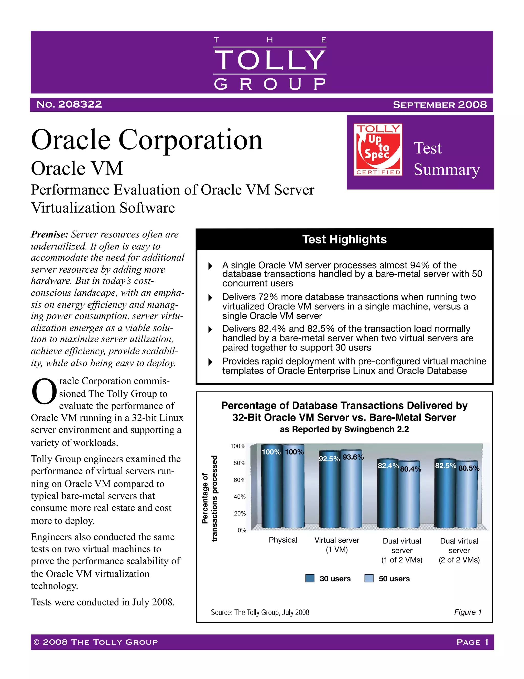 Oracle VM Benchmark