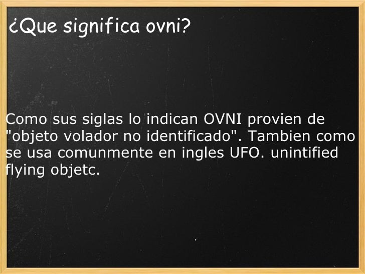 ovni o que significa a sigla