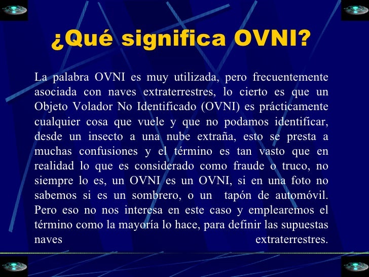 ovni que significa