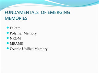 Ovonic unified memory | PPT