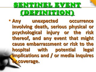 Sentinel Events & OVR (lecture) | PPT