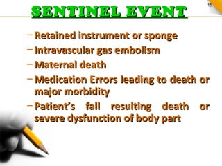 Sentinel Events & OVR (lecture) | PPT