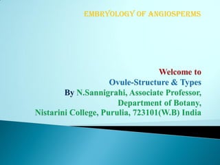 embryology of angiosperms
 