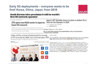 20© Copyright Ovum 2015. All rights reserved.
Early 5G deployments – everyone wants to be
first! Korea, China, Japan, from 2018
 