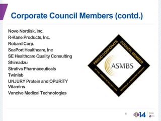 Corporate Council Members (contd.)
Novo Nordisk, Inc.
R-Kane Products, Inc.
Robard Corp.
SeaPort Healthcare, Inc
SE Healthcare Quality Consulting
Shimadzu
Strativa Pharmaceuticals
Twinlab
UNJURY Protein and OPURITY
Vitamins
Vancive Medical Technologies
6
 