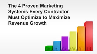 The 4 Proven Marketing
Systems Every Contractor
Must Optimize to Maximize
Revenue Growth
 