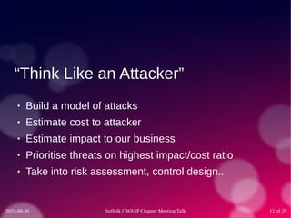 What could possibly go wrong? Threat modelling in the 21st century. – Phil Ashby