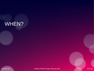 What could possibly go wrong? Threat modelling in the 21st century. – Phil Ashby