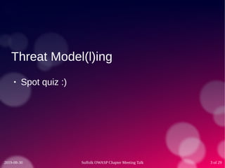 What could possibly go wrong? Threat modelling in the 21st century. – Phil Ashby