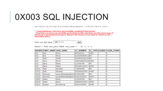 0X003 SQL INJECTION

 
