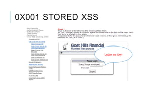 0X001 STORED XSS

Login as tom

 