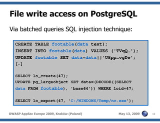 Advanced SQL injection to operating system full control (short version)