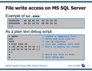 Advanced SQL injection to operating system full control (short version)