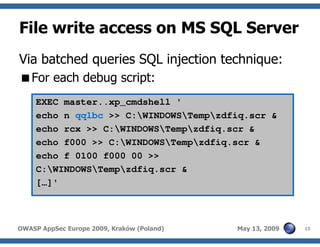 Advanced SQL injection to operating system full control (short version)
