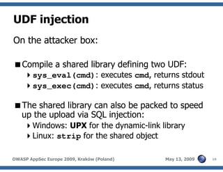 Advanced SQL injection to operating system full control (short version)