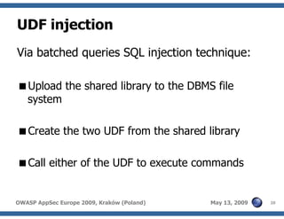 Advanced SQL injection to operating system full control (short version)