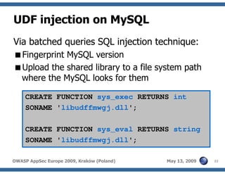 Advanced SQL injection to operating system full control (short version)