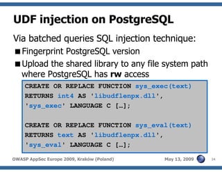 Advanced SQL injection to operating system full control (short version)