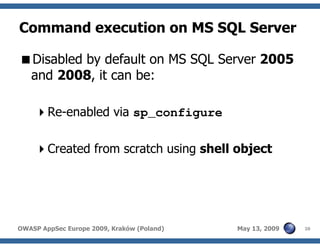 Advanced SQL injection to operating system full control (short version)