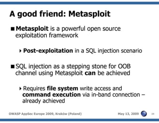 Advanced SQL injection to operating system full control (short version)