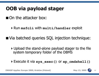 Advanced SQL injection to operating system full control (short version)