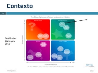 Contexto
17




     Tendências	
  
     Cisco	
  para	
  
     2011




       FISTA@2011        2011
 