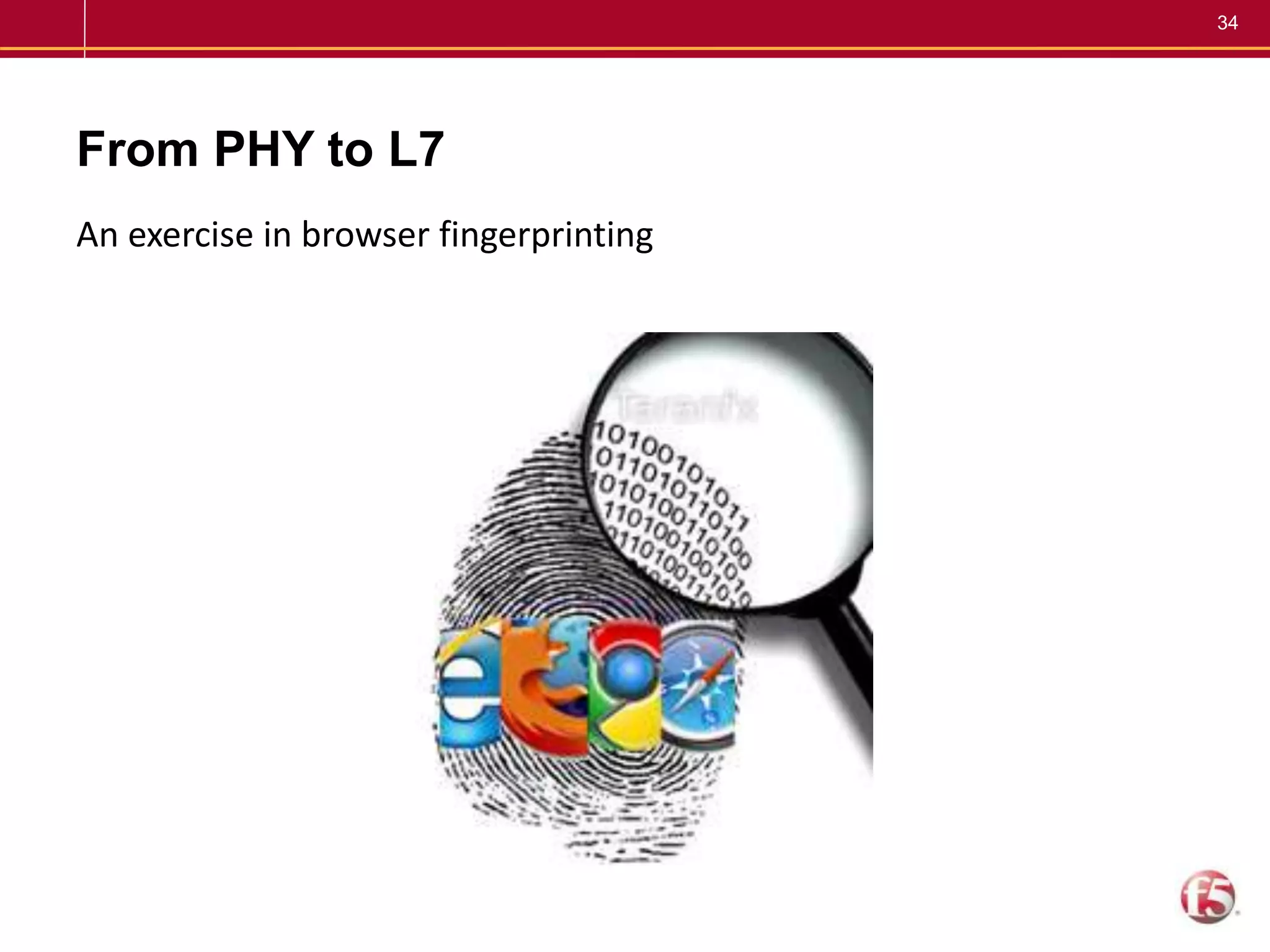 34
From PHY to L7
An exercise in browser fingerprinting
 