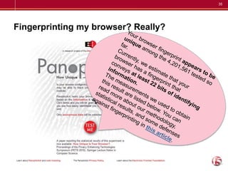35
Fingerprinting my browser? Really?
 