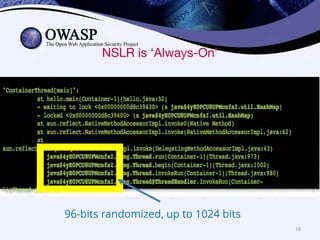 NSLR is ‘Always-On’
96-bits randomized, up to 1024 bits
18
 