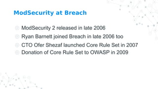 OWASP ModSecurity - A few plot twists and what feels like a happy end | PDF