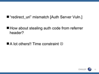 OAuth 2.0 & Security Considerations
