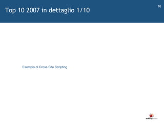   C Esempio di Cross Site Scripting Top 10 2007 in dettaglio 1/10 