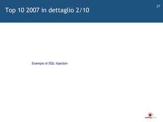   Esempio di SQL Injection Top 10 2007 in dettaglio 2/10 