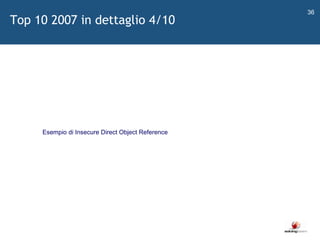   Esempio di Insecure Direct Object Reference  Top 10 2007 in dettaglio 4/10 