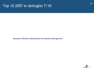   Esempio di Broken Authentication and Session Management Top 10 2007 in dettaglio 7/10 